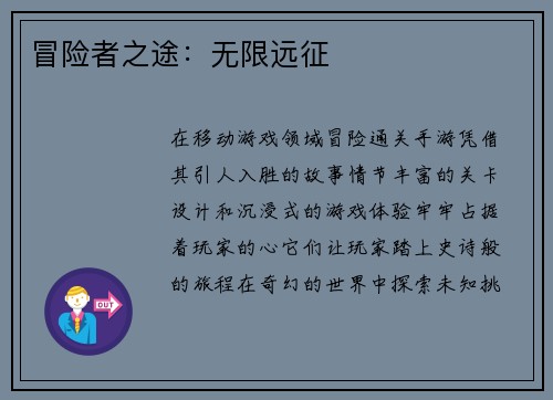 冒险者之途：无限远征